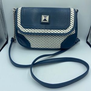 Charming Charlie Blue and White Crossbody Bag